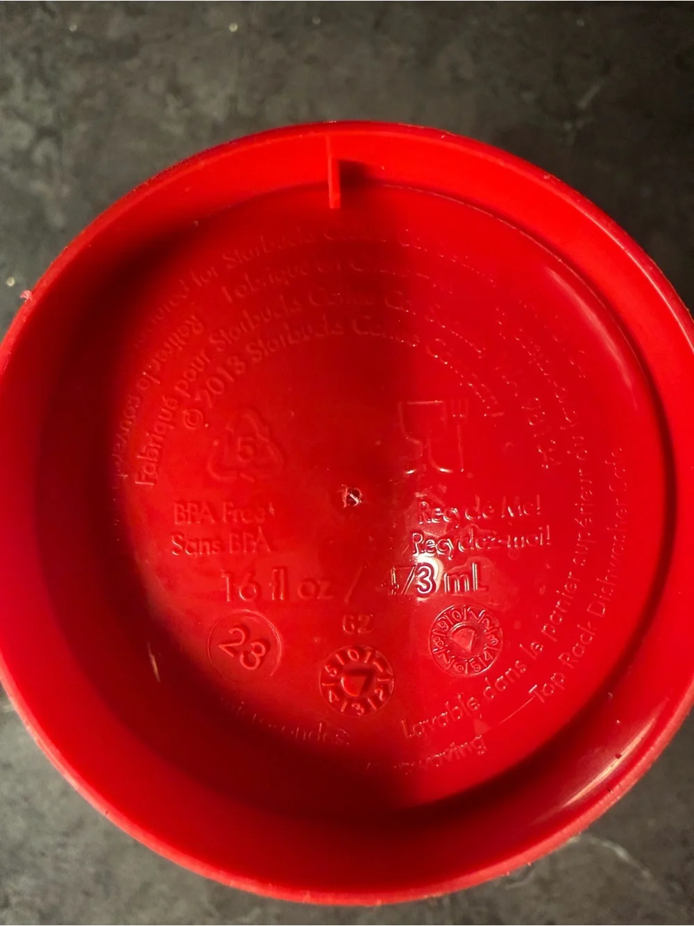 Starbucks Red Cup Day 2023 16 oz Reusable Hot Cup Holiday Christmas Ornament Lid